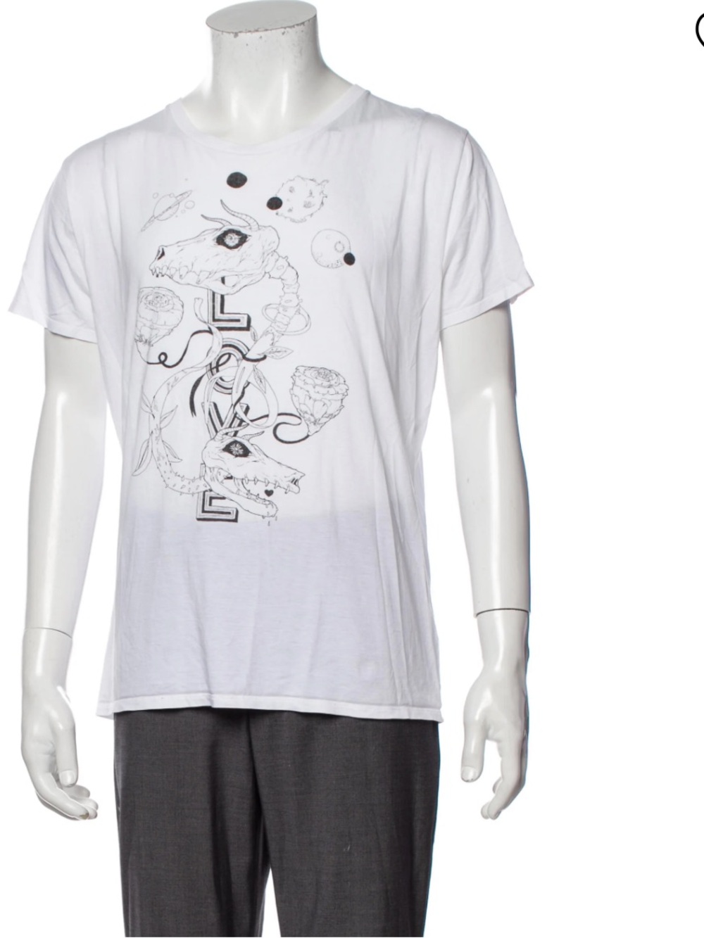 Saint Laurent White Short Sleeve Graphic Crew T-Shirt